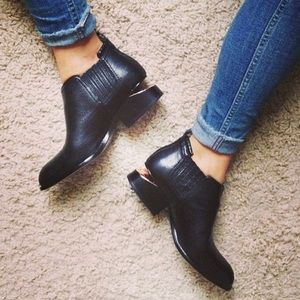 Alexander Wang Black Kori Cutout Rose Gold booties